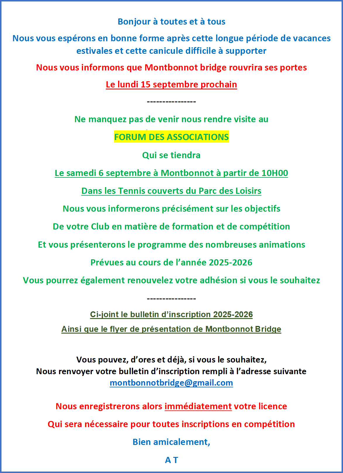 rentrée 25